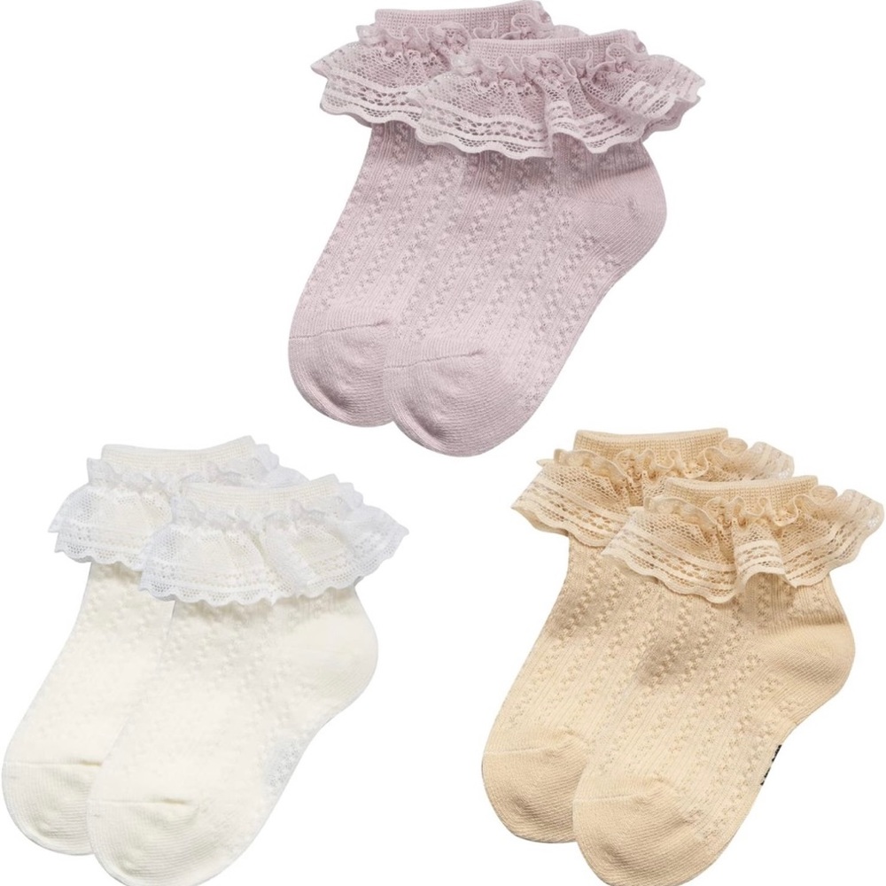 Baby girl‎ fancy ruffle socks 0-12 month. Set of 3